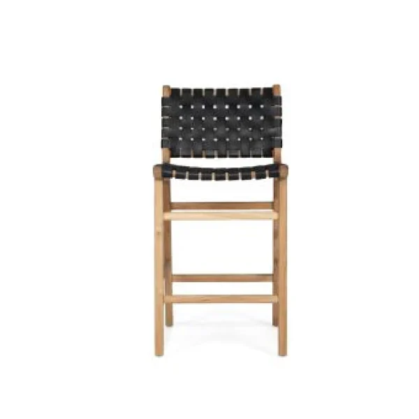 Witta Woven Leather Bar Stool